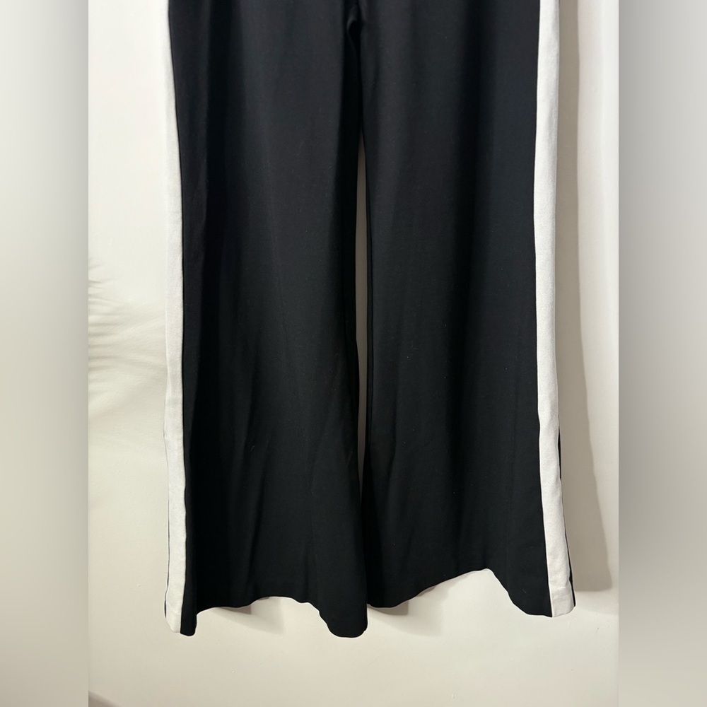 STAUD Black Track Flare Joggers with White Side Stripe - Picture 3 of 6